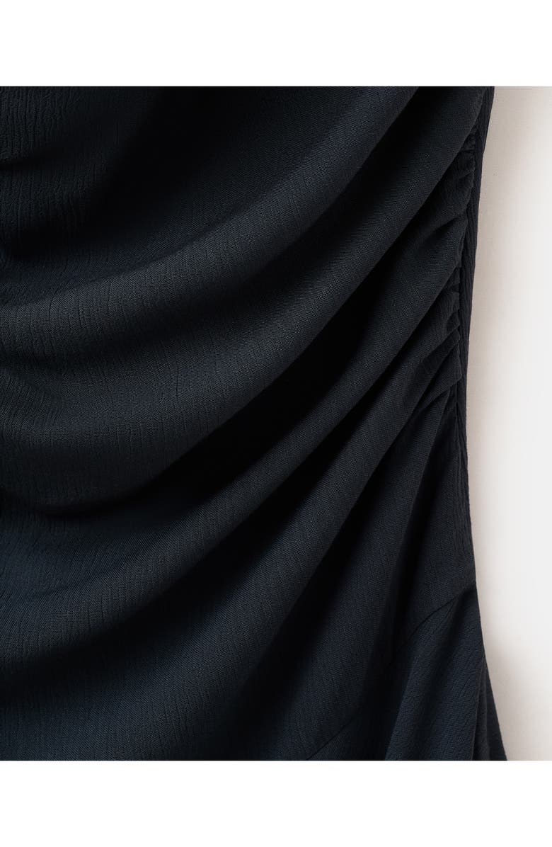 MANGO TEEN Draped Halter Minidress, Alternate, color, Charcoal