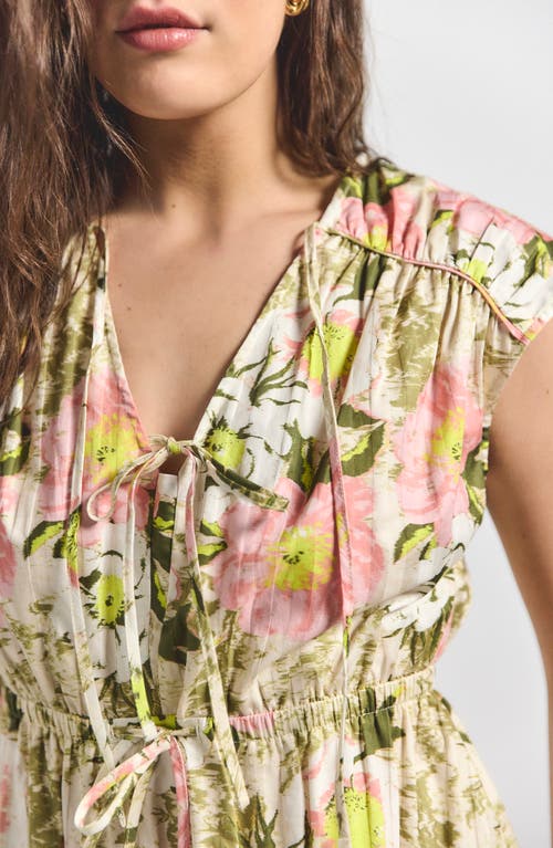 Derek Lam 10 Crosby Caroline Floral Double Tie Cotton Top