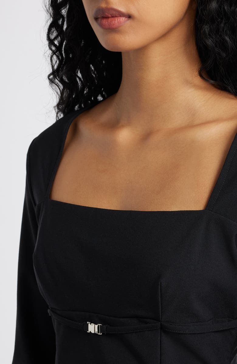 Princess Polly FLOUNCE LONG SLEEVE TOP BLACK, Alternate, color, Black