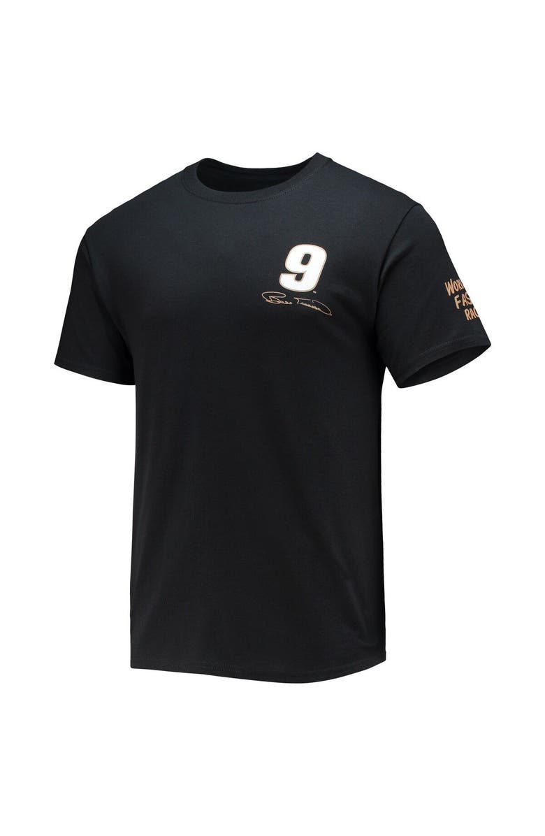 CHECKERED FLAG Men's Checkered Flag Black Bill Elliott Legends 3-Spot T-Shirt, Alternate, color, Black