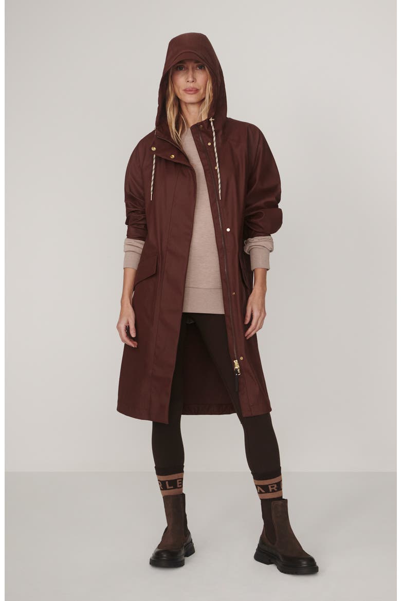 Tovera Long Rain Jacket, Alternate, color, MAHOGANY