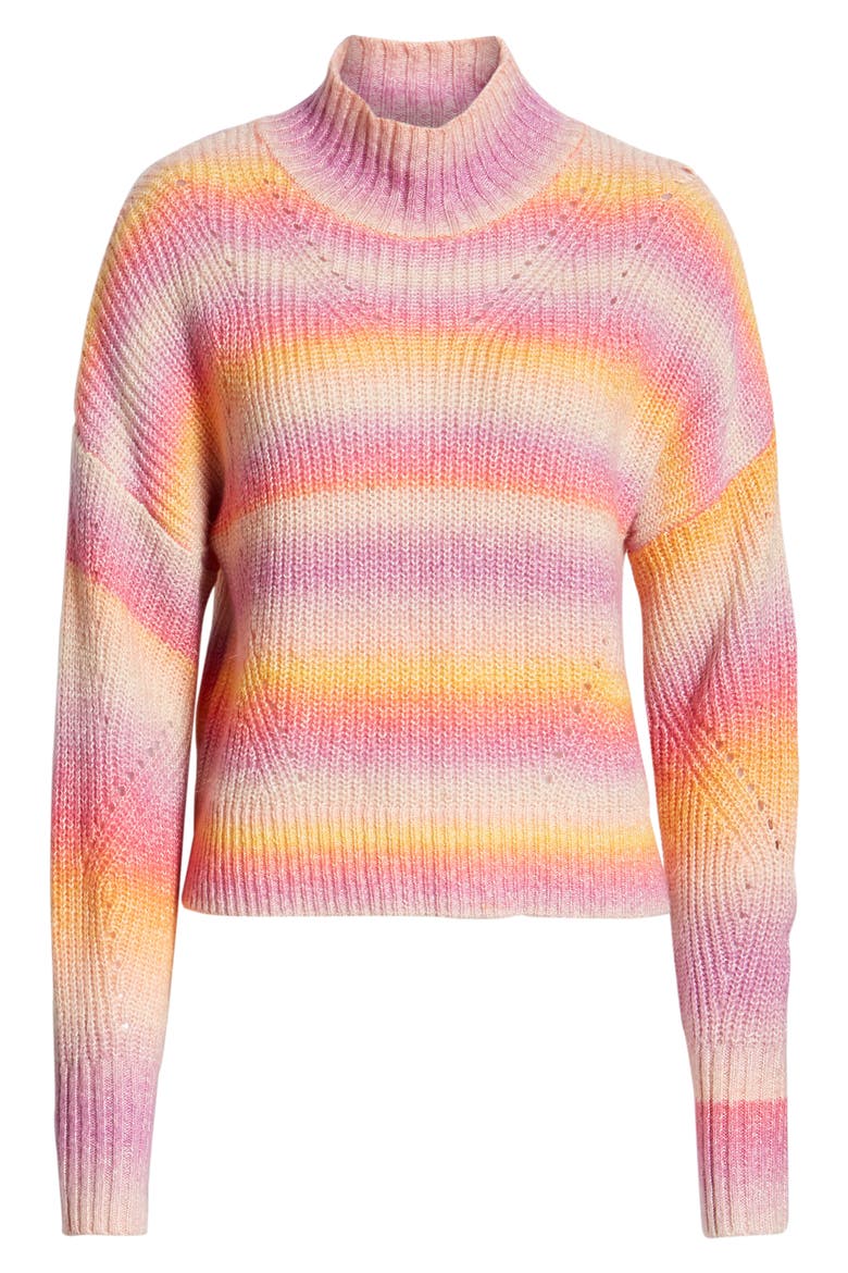 Brinkley Mock Neck Sweater, Alternate, color, PINK MULTI
