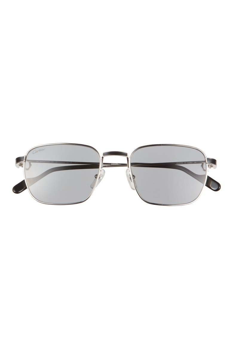 54mm Rectangular Sunglasses, Main, color, SILVER
