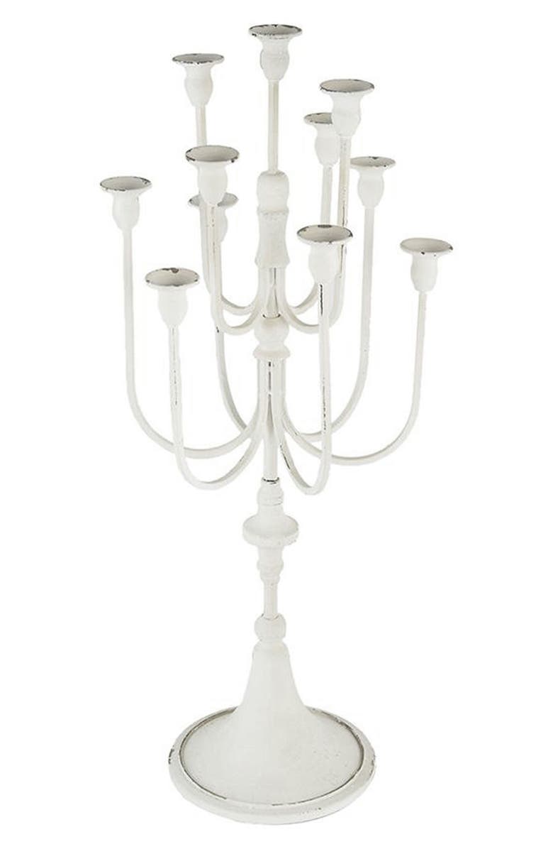 A & B Home 11-Light Candelabra, Main, color, Distressed White