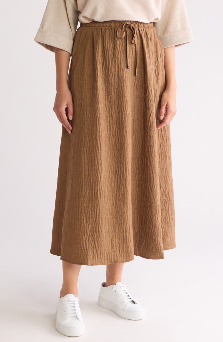 MAX STUDIO Textured Crop Maxi Skirt, Main, color, Heather Umber