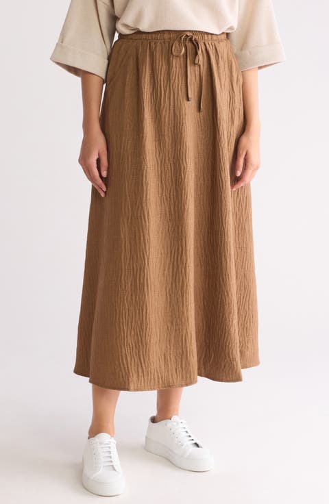 Textured Crop Maxi Skirt