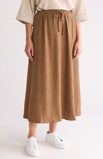 Max Studio Textured Crop Maxi Skirt In Heather Umber