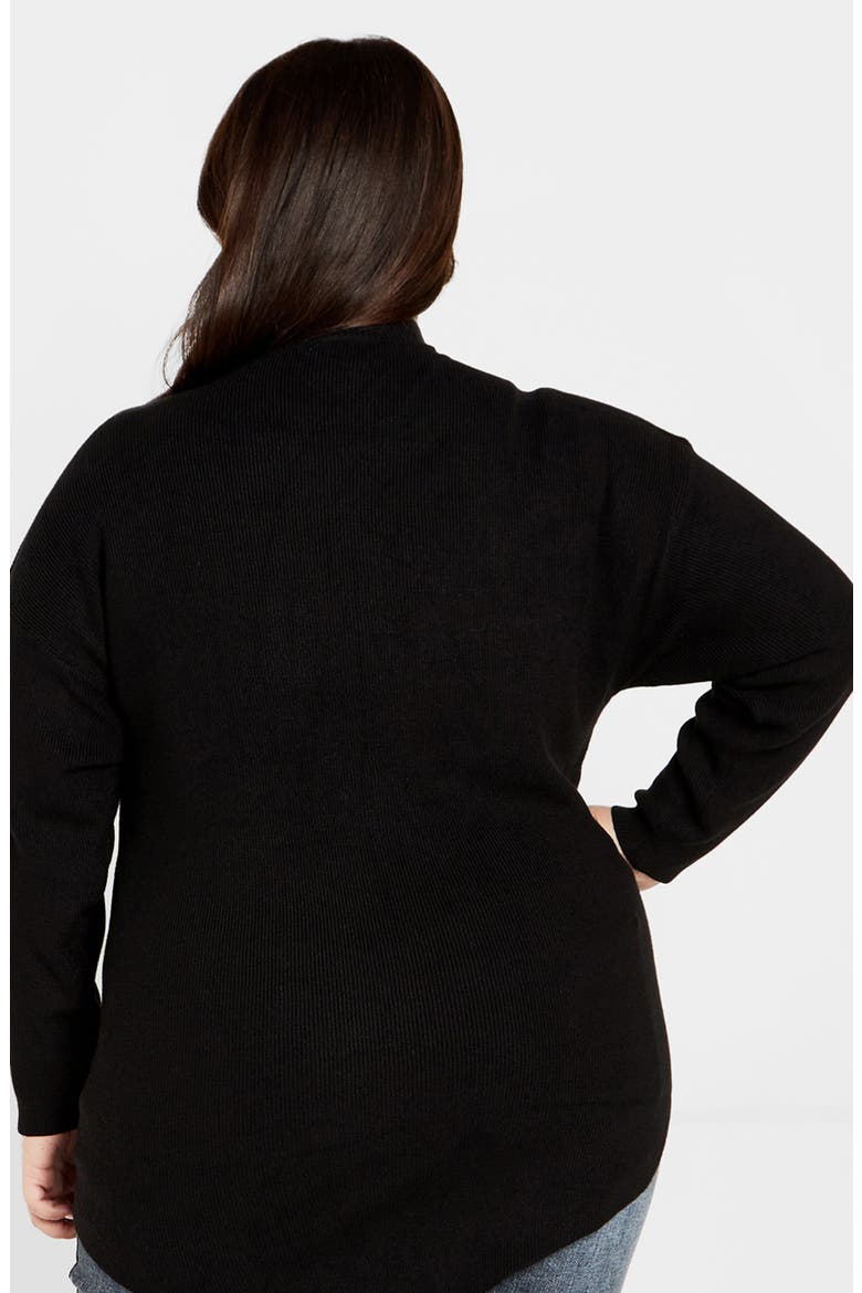 Madison Mock Neck Asymmetric Sweater, Alternate, color, BLACK