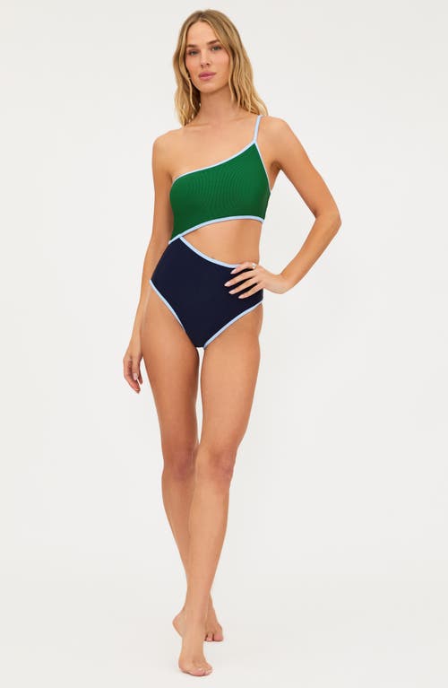 Beach Riot Liora Colorblock Rib One-piece Swimsuit In Burgundy