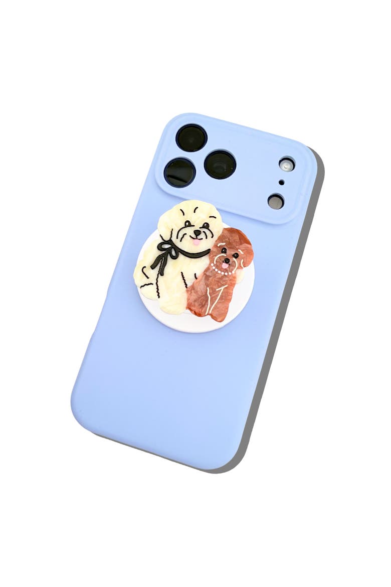 Hand Painted Puppy Friends Phone Grip, Alternate, color, BROWN