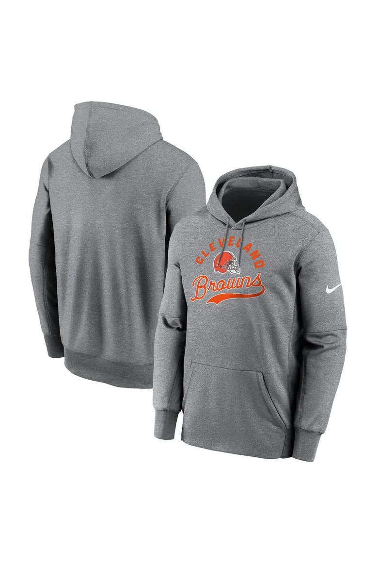 Men's Nike Heather Gray Cleveland Browns Performance Fleece Pullover Hoodie, Main, color, Heather Gray