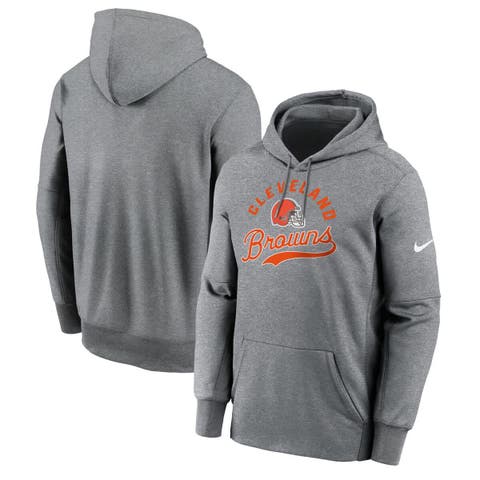 Men's Nike Heather Gray Cleveland Browns Performance Fleece Pullover Hoodie