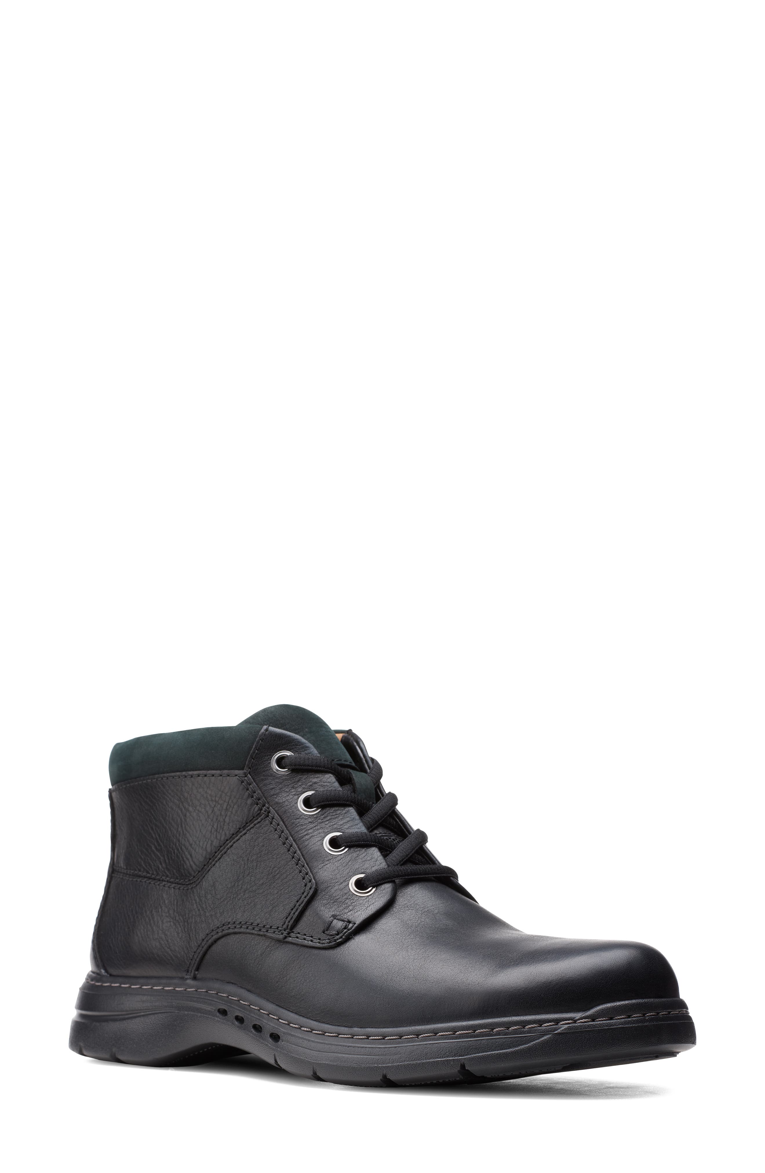 Un Brawley Chukka Boot, Main, color, BLACK TUMBLED LEATHER