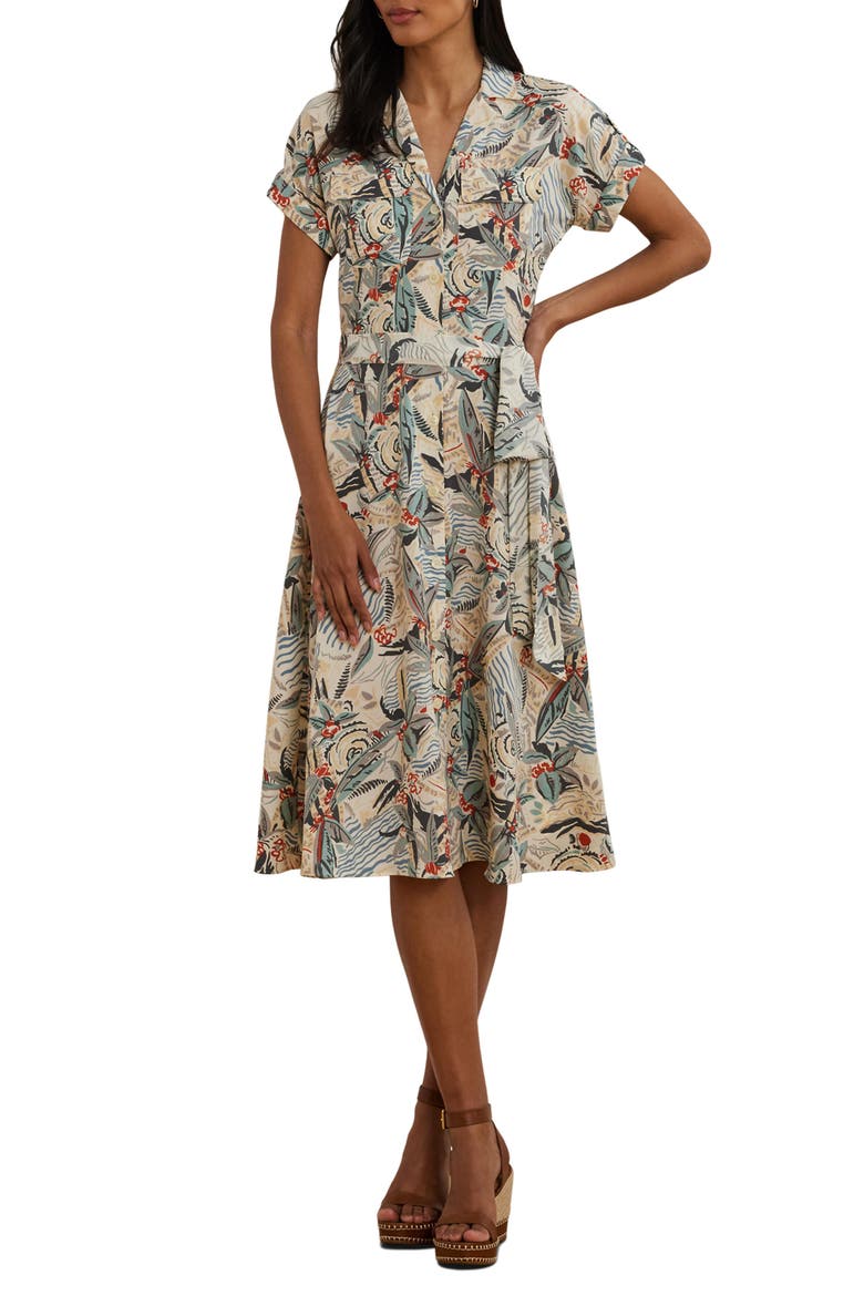 ralph lauren beach dress Lauren Print Belted Linen Shirtdress (Women) Its yarn Size:9-10Y Bridal dress Summer Apparel strapless blue bridesmaid dresses