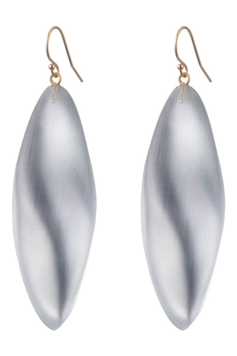 Long Leaf Earrings, Main, color, SILVER