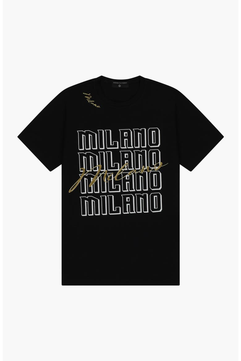 Milano Front Slim fit Tee, Alternate, color, Black