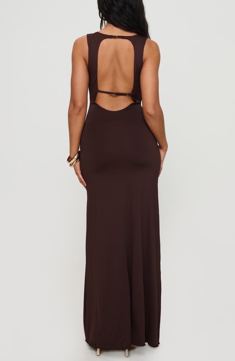Princess Polly Frederica Plunge Maxi Dress, Alternate, color, Chocolate