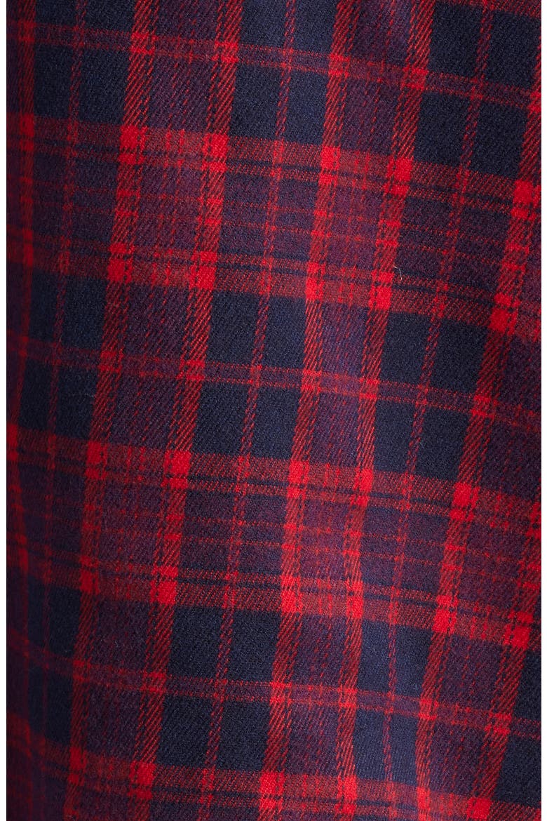 Eagle Hooded Plaid Snap-Up Flannel Shirt Jacket, Alternate, color, RED/NAVY