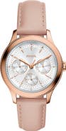 Fossil Brynn Multifunction Leather Strap Watch, 38mm