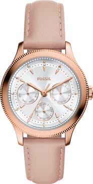 Fossil Brynn Multifunction Leather Strap Watch, 38mm