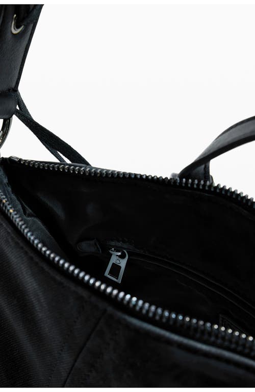 Desigual Grommet Lace-up Faux Leather Backpack In Black