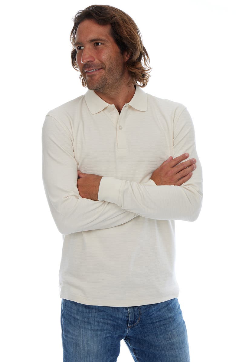 PX Horizontal Stripe Long Sleeve Cotton Polo, Alternate, color,