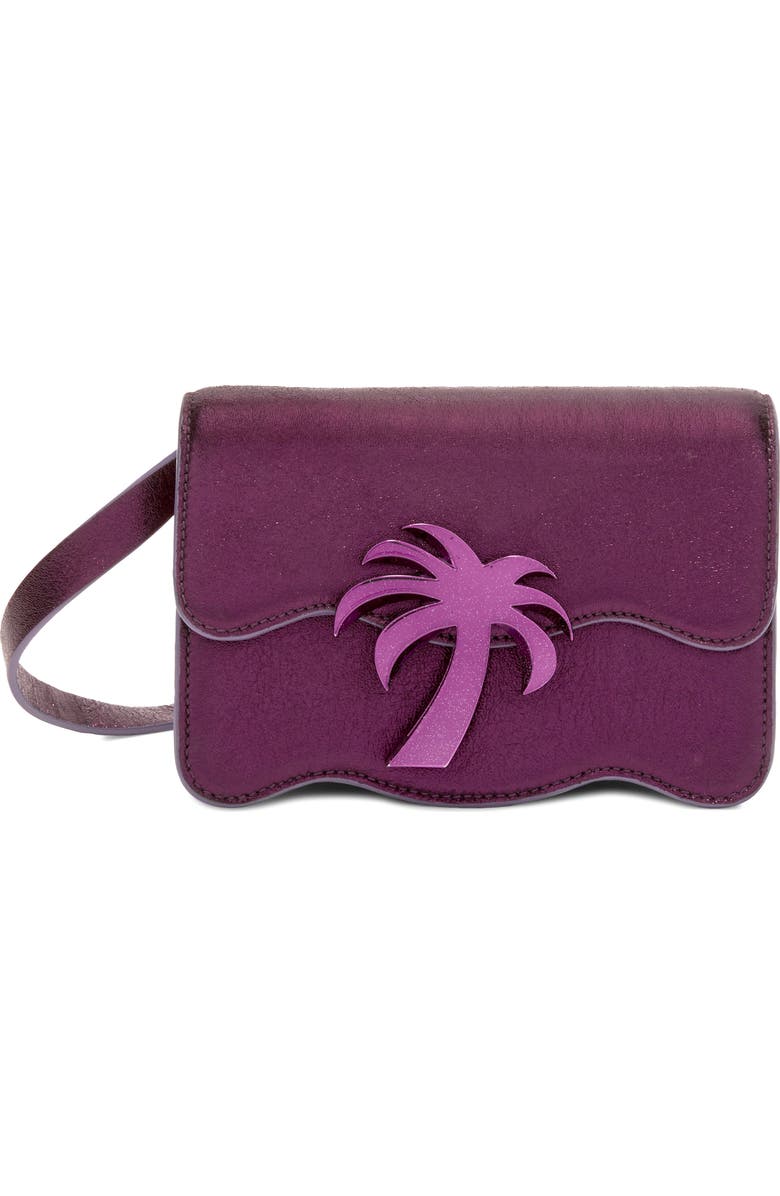 Palm Angels Palm Beach Sparkly Leather Shoulder Bag, Main, color,