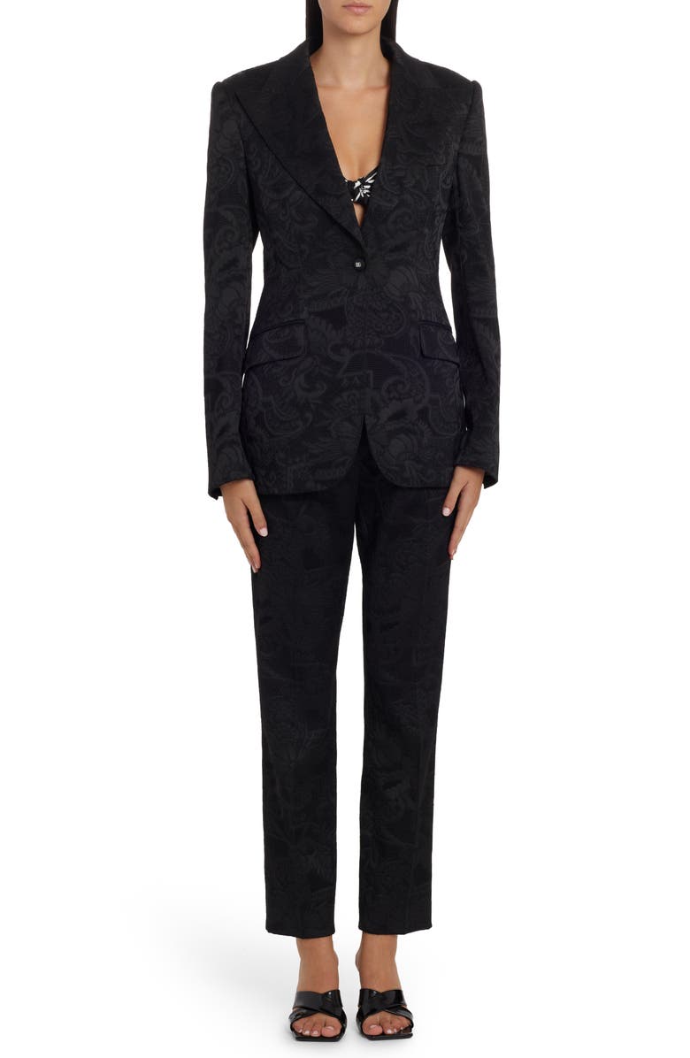 Dolce&Gabbana Floral Jacquard Blazer, Alternate, color, Black