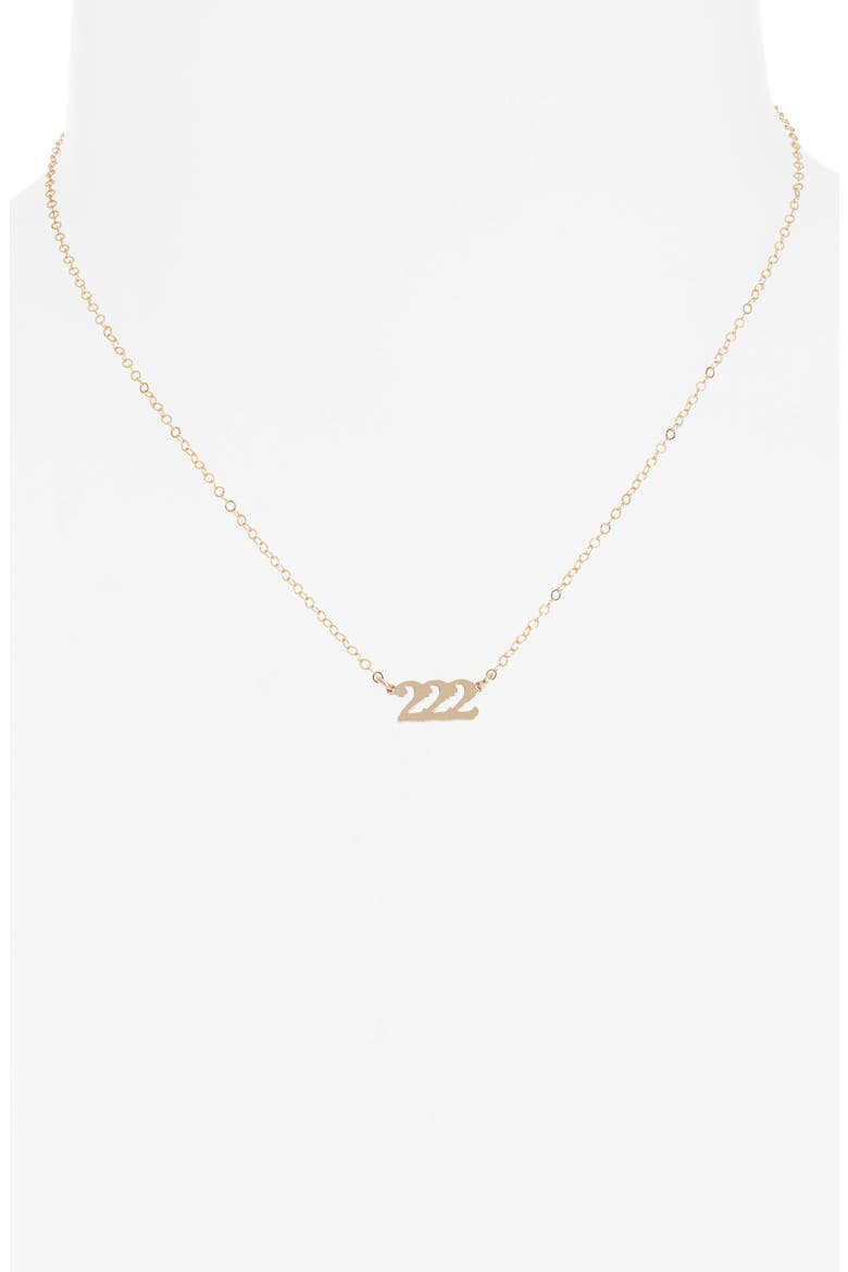 Angel Number Pendant Necklace, Alternate, color, GOLD / 222