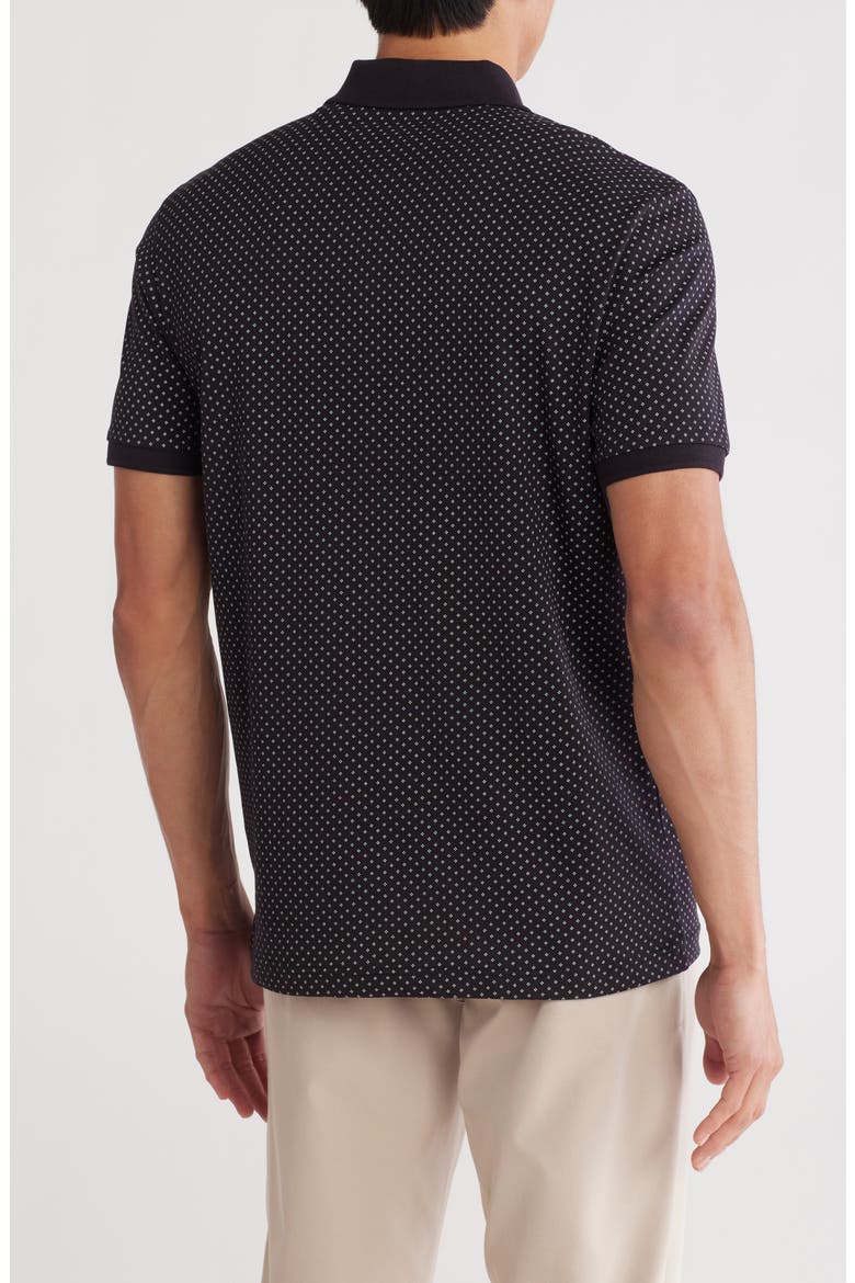 Ditsy Diamond Cotton Jersey Polo, Alternate, color, TRUE BLACK