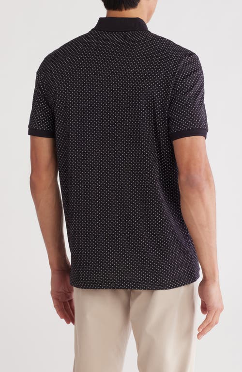 Original Penguin Ditsy Diamond Cotton Jersey Polo In True Black