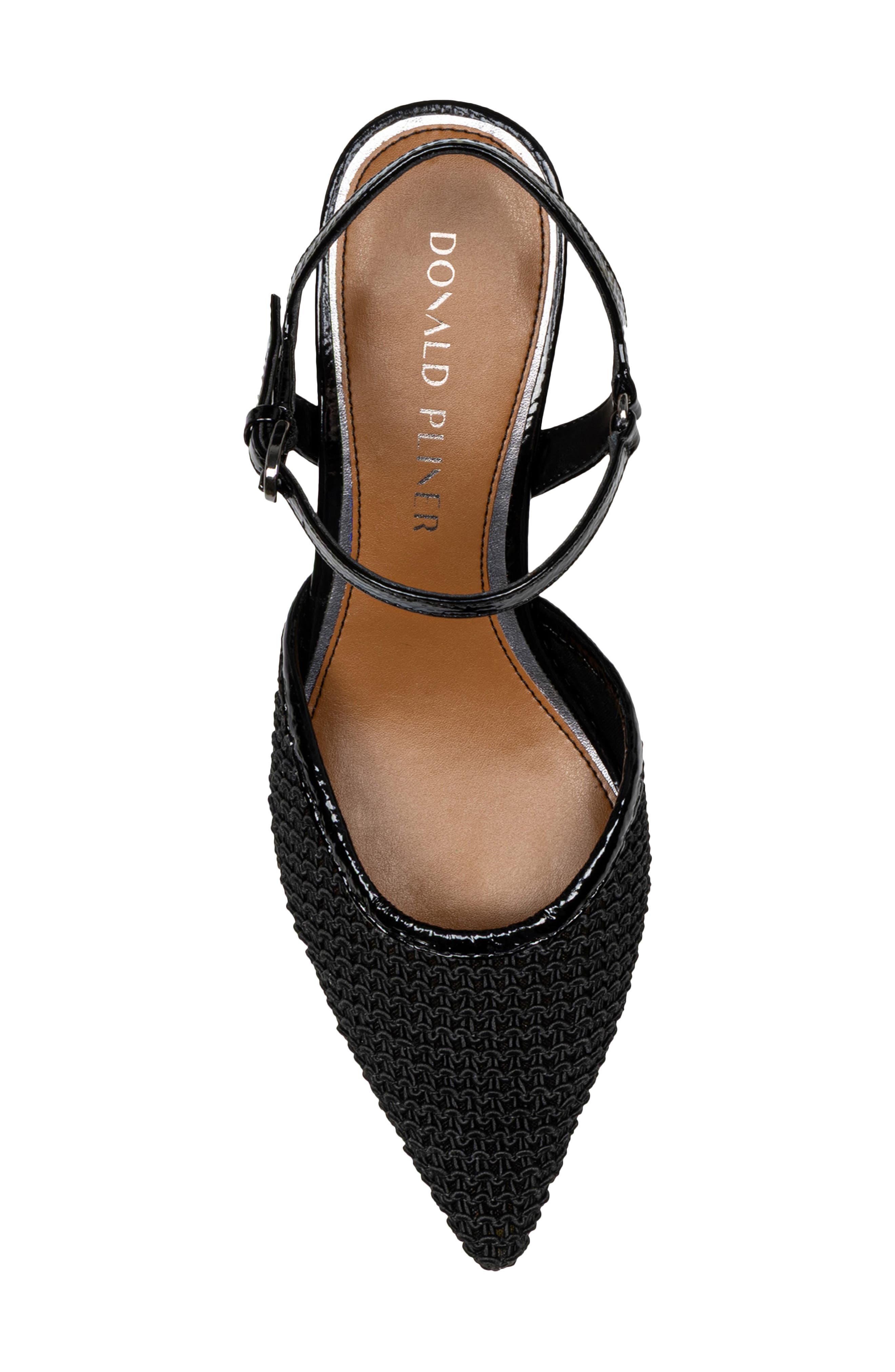 Donald Pliner Ankle Strap Pointed Toe Kitten Heel Pump, Alternate, color, Black