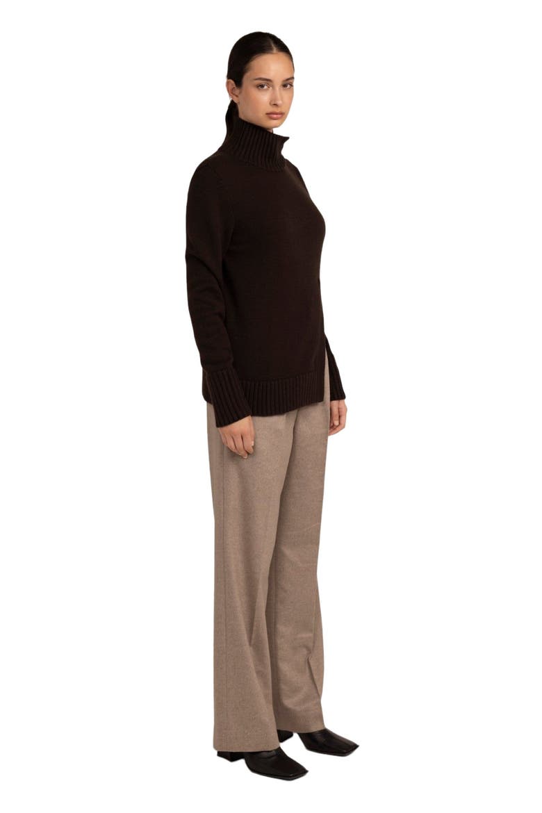 Cut-Out Cashmere Turtleneck, Alternate, color, wren
