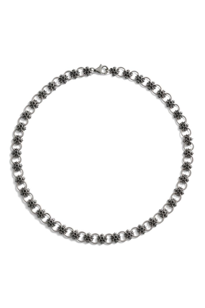 Triple Moon Crest Necklace, Main, color, OXODIZED STERLING SILVER