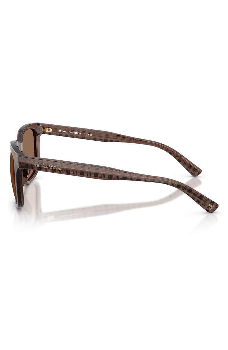 Brooks Brothers 55mm Square Sunglasses, Alternate, color, Brown / Brown
