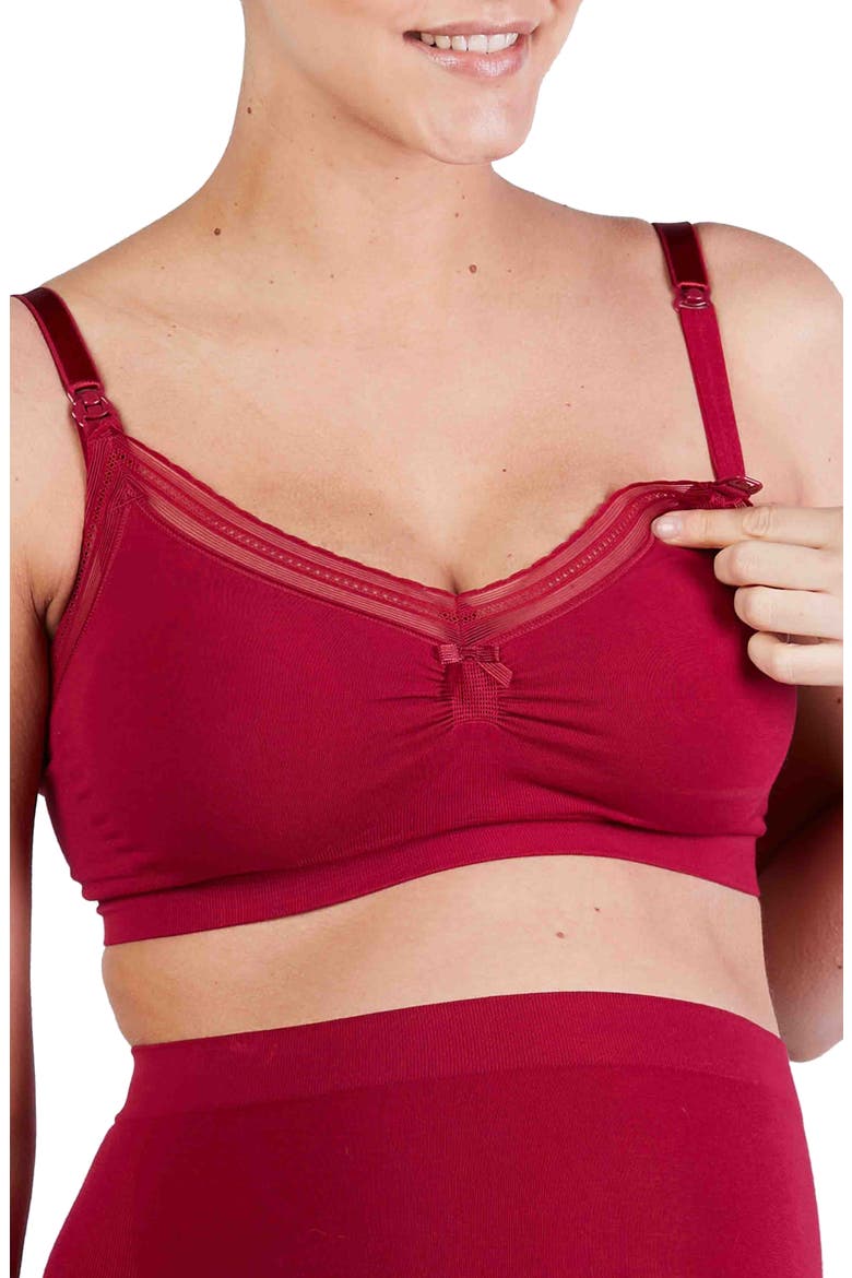 Milk Maternity and nursing seamless bra, Alternate, color, BURGUNDY