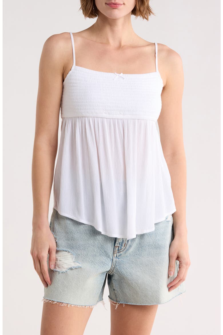 Smocked Boho Cami Top, Main, color, WHITE