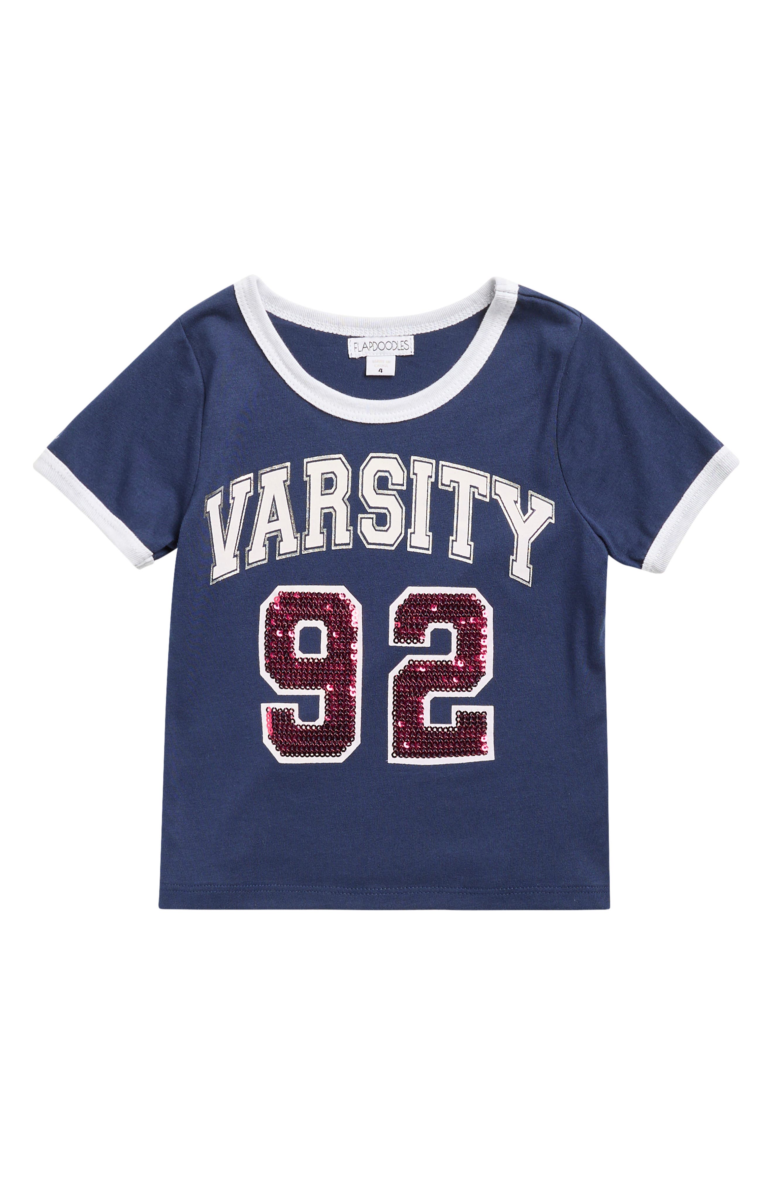 Flapdoodles Kids' Varsity Game Day Ringer T-Shirt