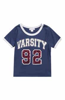 Flapdoodles Kids' Varsity Game Day Ringer T-Shirt