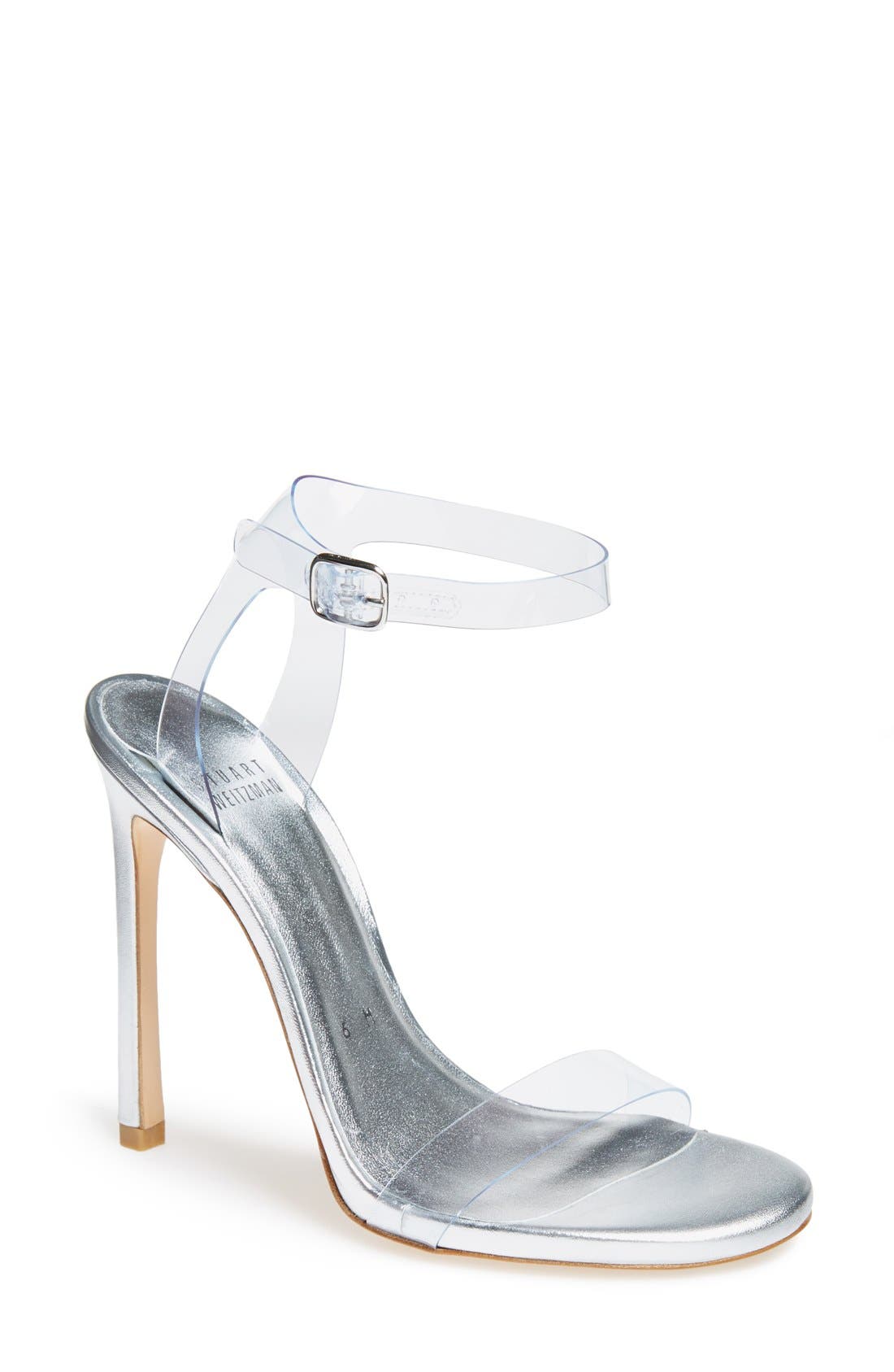 Stuart Weitzman 'Bareitall' Translucent Strap Sandal, Main, color, 