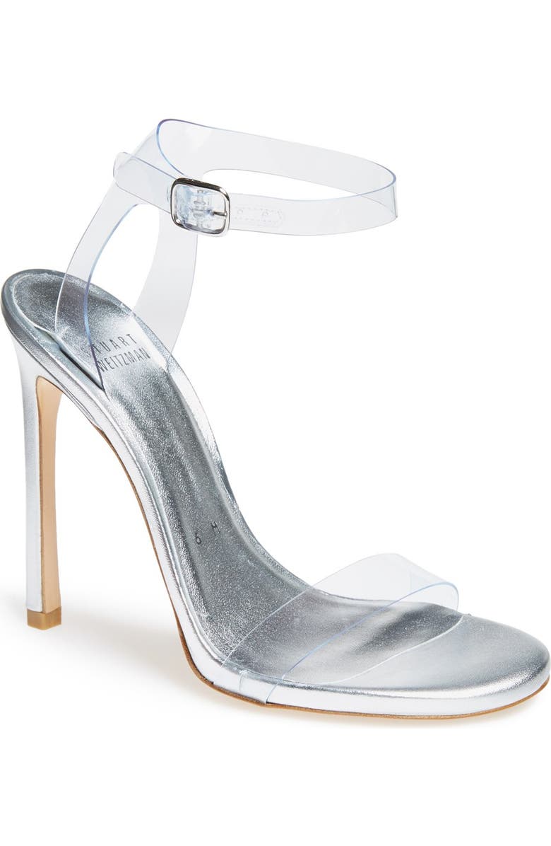 Stuart Weitzman 'Bareitall' Translucent Strap Sandal, Main, color,