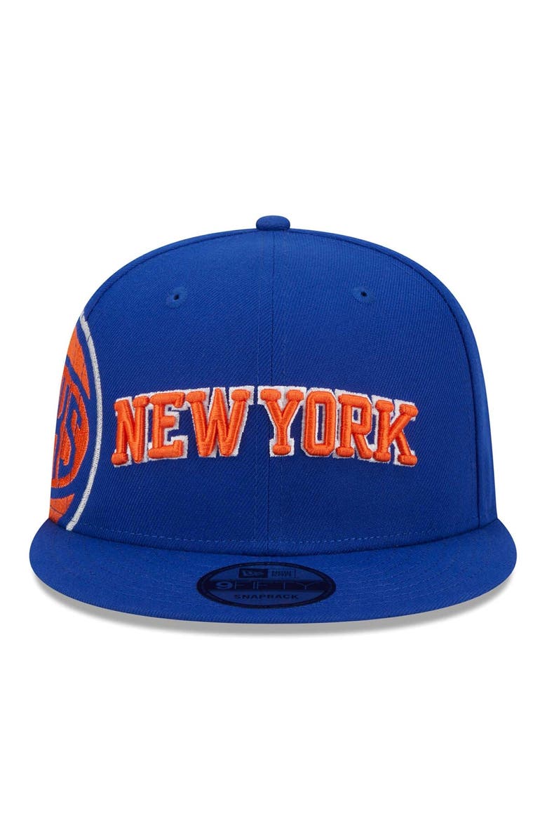 New Era Men's New Era Blue New York Knicks Side Logo 9FIFTY Snapback Hat, Alternate, color,