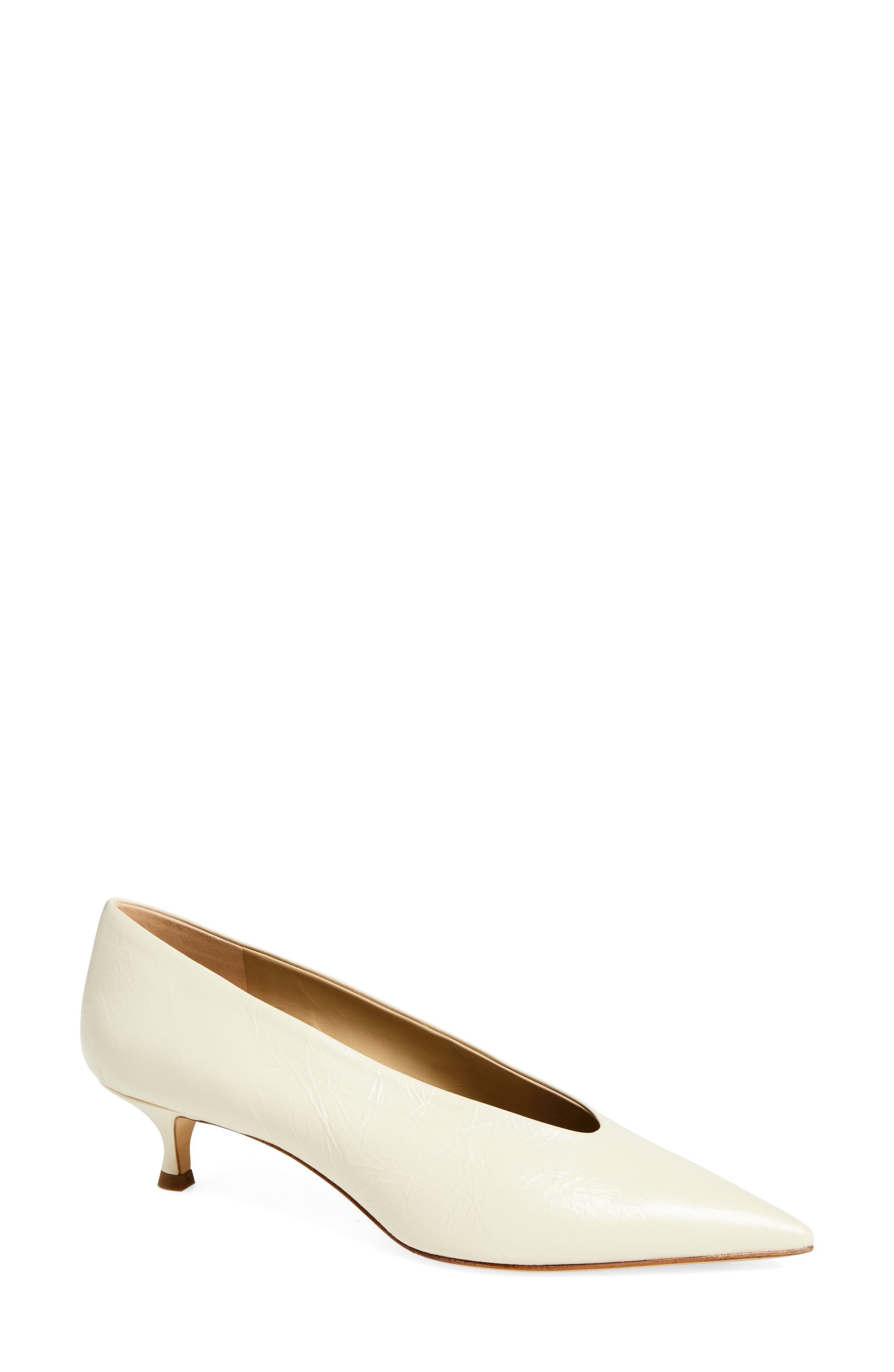 Le Monde Beryl Babouche Kitten Heel Pump, Main, color, Ecru