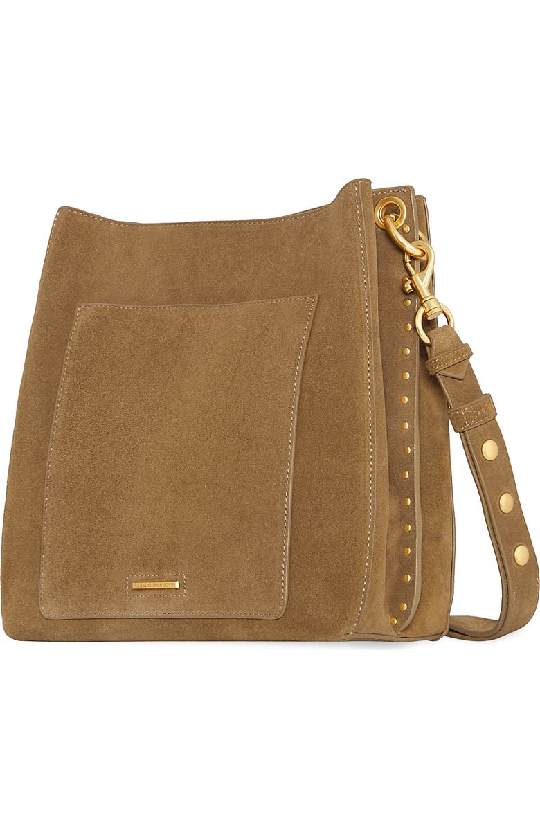 Rebecca Minkoff Darren Suede Shoulder Bag, Alternate, color, Praline