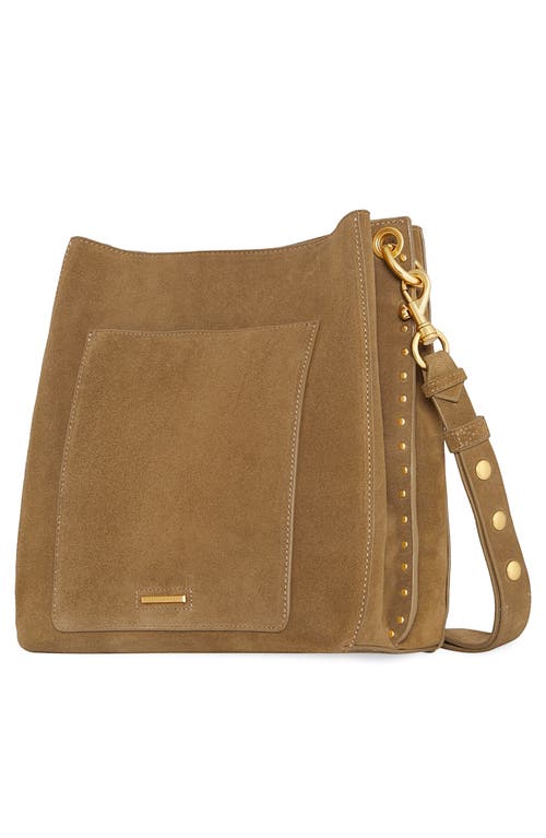 Rebecca Minkoff Darren Stud Suede Shoulder Bag In Praline