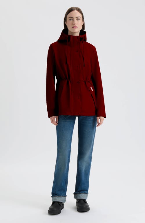 Hunter Abbey Short Rubberized Rain Jacket In Red