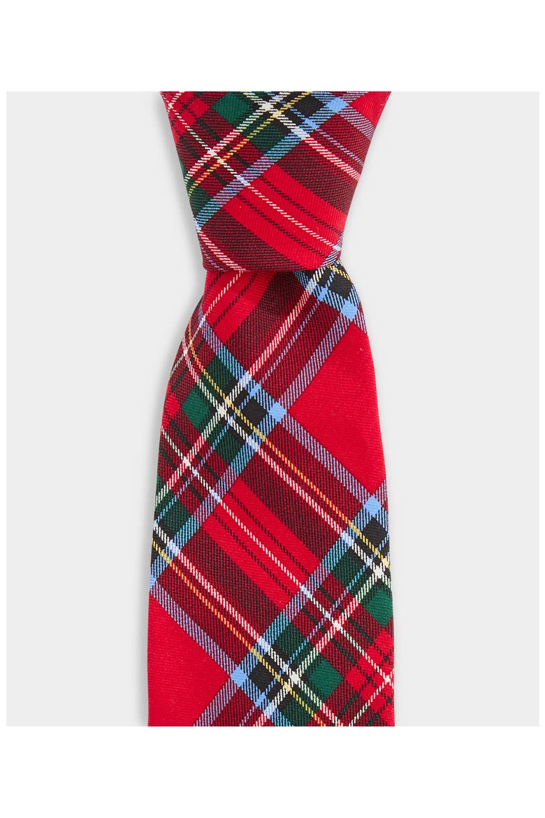 Kids' Noel Tartan Silk Tie, Alternate, color, RED VELVET TARTAN