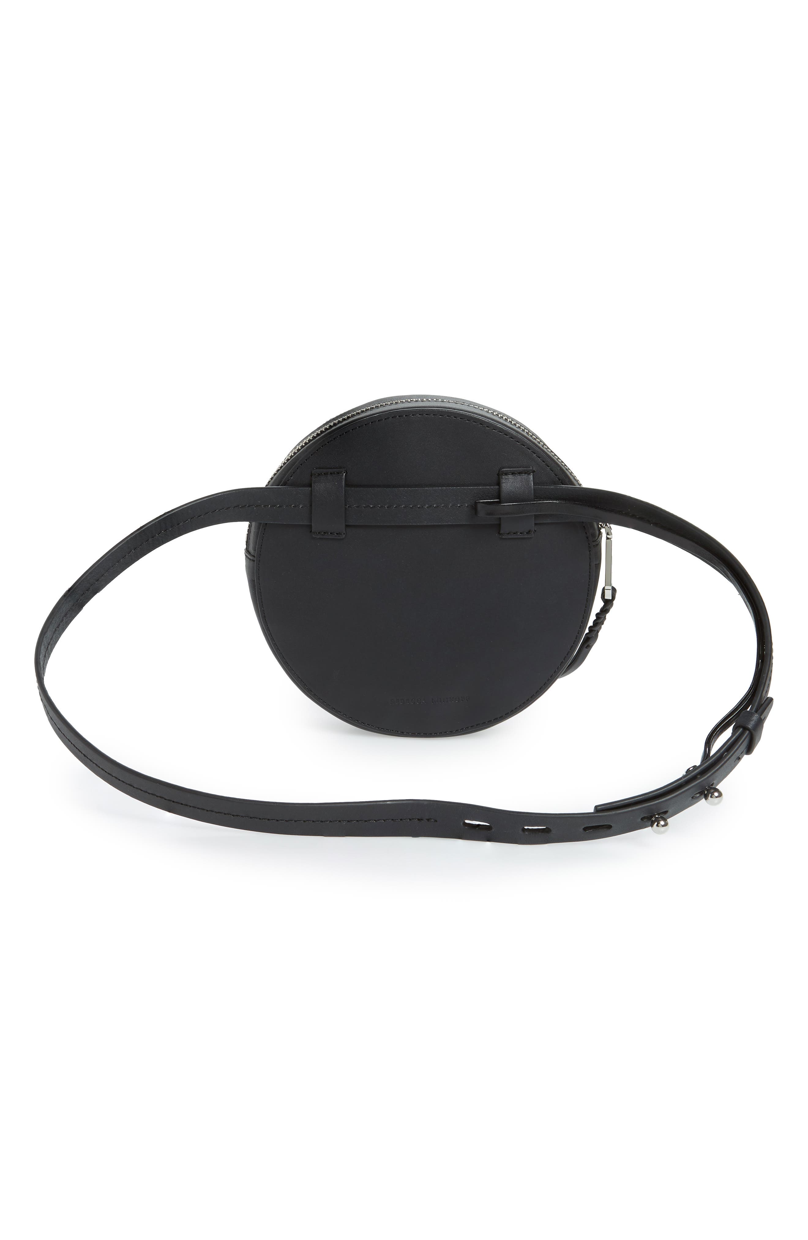 Studded Leather Belt Bag, Alternate, color, BLACK/ POL NICKEL