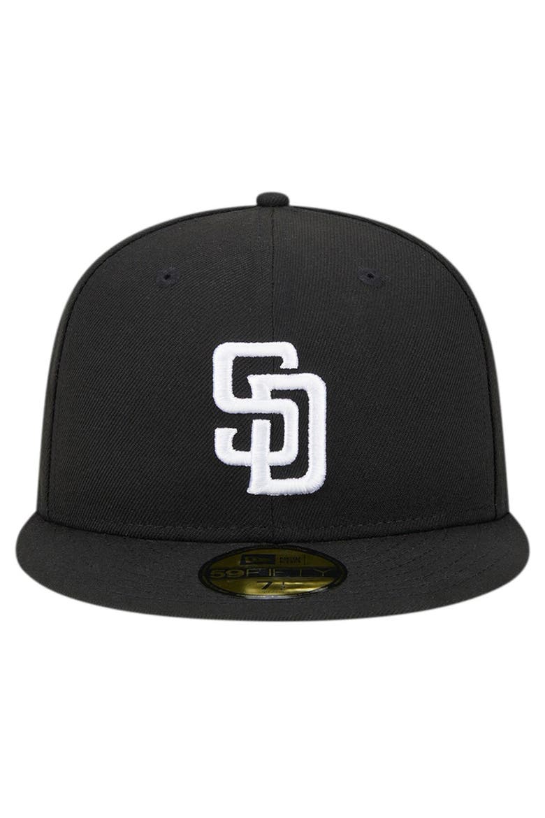 Men's New Era Black San Diego Padres Logo 59FIFTY Fitted Hat, Alternate, color, Black