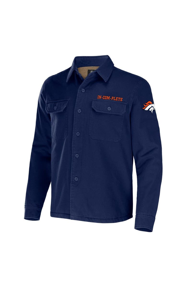 NFL X DARIUS RUCKER Men's NFL x Darius Rucker Collection by Fanatics Navy Denver Broncos Canvas Button-Up Shirt Jacket, Alternate, color, Navy
